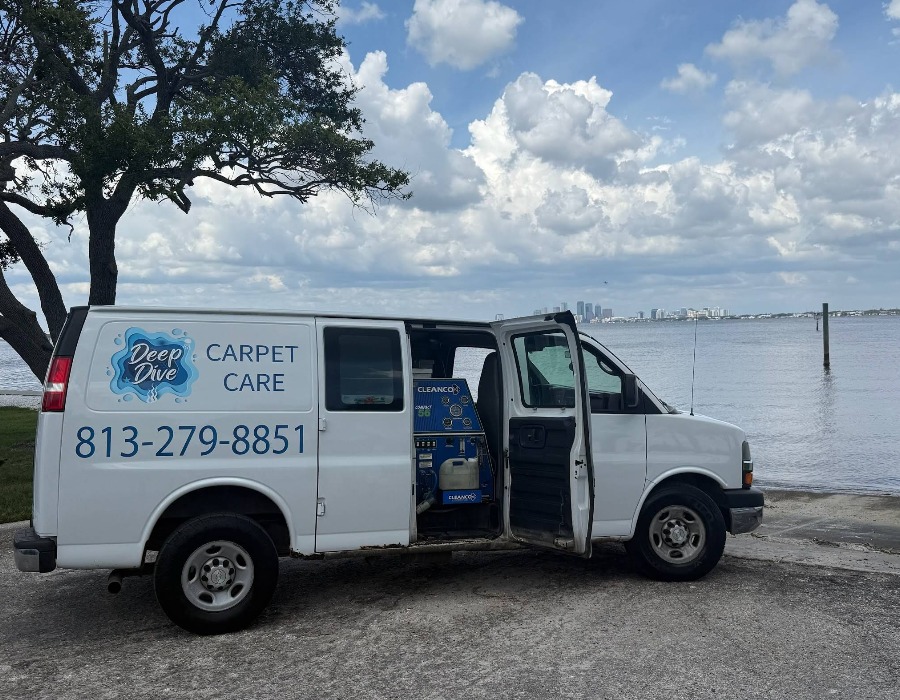 Deep Dive Carpet Care service van for professional carpet cleaning in Tampa FL